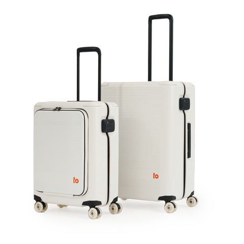 BELONG CLOUD Pro Cabin+Medium Ivory Travel Luggage Set