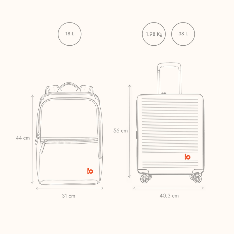 BELONG Travel Combo Backpack Charcoal + Cloud Lite Cabin Slate
